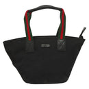 GUCCI GG Canvas Web Sherry Line Tote Bag Black Silver 131228 Auth fm4817-13