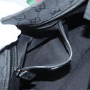 GUCCI GG Canvas Web Sherry Line Tote Bag Black Silver 131228 Auth fm4817-21