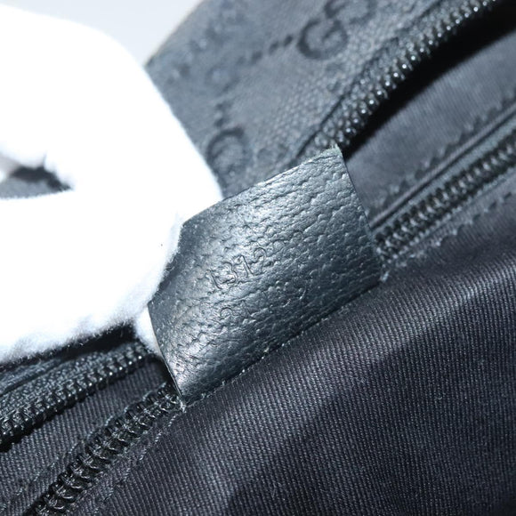 GUCCI GG Canvas Web Sherry Line Tote Bag Black Silver 131228 Auth fm4817