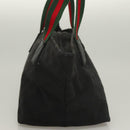 GUCCI GG Canvas Web Sherry Line Tragetasche Schwarz Silber 131228 Auth fm4817-4