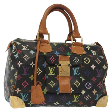 LOUIS VUITTON Monogram Multicolor Speedy 30 Hand Bag Black M92642 LV Auth fm4819