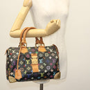 LOUIS VUITTON Monogram Multicolor Speedy 30 Hand Bag Black M92642 LV Auth fm4819-23