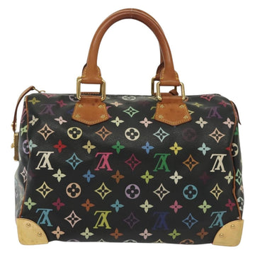LOUIS VUITTON Monogram Multicolor Speedy 30 Hand Bag Black M92642 LV Auth fm4819 - 0
