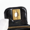 CHANEL Matelasse Vanity Hand Bag Patent leather Black Gold CC Auth fm4820V-9