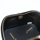 CHANEL Matelasse Vanity Hand Bag Patent leather Black Gold CC Auth fm4820V-21