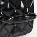 CHANEL Matelasse Vanity Hand Bag Patent leather Black Gold CC Auth fm4820V-7