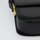 CELINE Shoulder Bag Leather Black Gold Auth fm4822-14