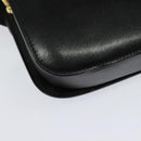 CELINE Shoulder Bag Leather Black Gold Auth fm4822-16