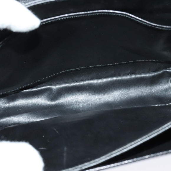 CELINE Shoulder Bag Leather Black Gold Auth fm4822