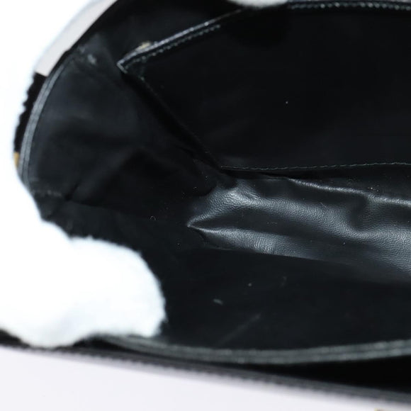 CELINE Shoulder Bag Leather Black Gold Auth fm4822