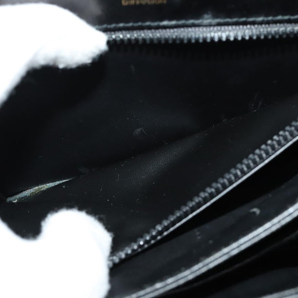 CELINE Shoulder Bag Leather Black Gold Auth fm4822