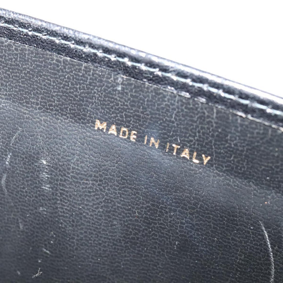 CELINE Shoulder Bag Leather Black Gold Auth fm4822