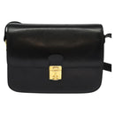 CELINE Shoulder Bag Leather Black Gold Auth fm4822-13