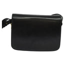 CELINE Shoulder Bag Leather Black Gold Auth fm4822-2