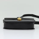 CELINE Shoulder Bag Leather Black Gold Auth fm4822-5