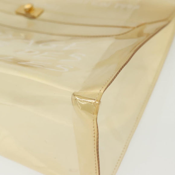 HERMES Vinyl Kelly Hand Bag Vinyl Clear Auth fm4824