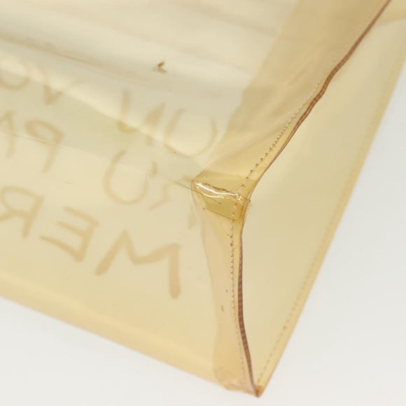 HERMES Vinyl Kelly Hand Bag Vinyl Clear Auth fm4824