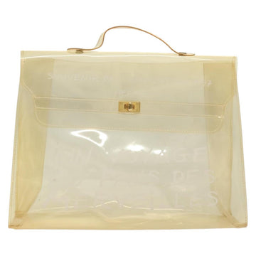 HERMES Vinyl Kelly Hand Bag Vinyl Clear Auth fm4824 - 0