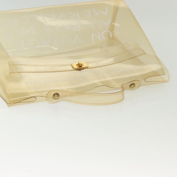 HERMES Vinyl Kelly Hand Bag Vinyl Clear Auth fm4824