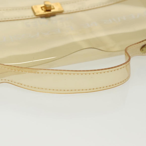 HERMES Vinyl Kelly Hand Bag Vinyl Clear Auth fm4824