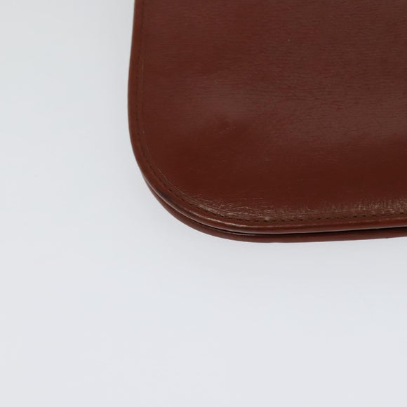 Christian Dior Shoulder Bag Leather Brown Gold Auth fm4829