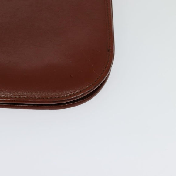 Christian Dior Shoulder Bag Leather Brown Gold Auth fm4829