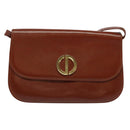 Christian Dior Shoulder Bag Leather Brown Gold Auth fm4829-13