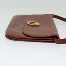 Christian Dior Shoulder Bag Leather Brown Gold Auth fm4829-4