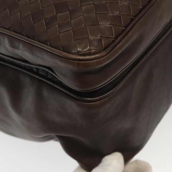 BOTTEGA VENETA INTRECCIATO Shoulder Bag Leather Brown Auth fm4835