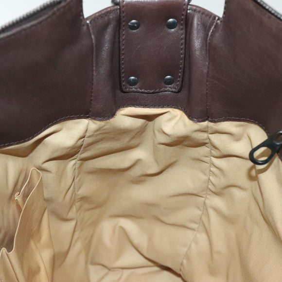 BOTTEGA VENETA INTRECCIATO Shoulder Bag Leather Brown Auth fm4835