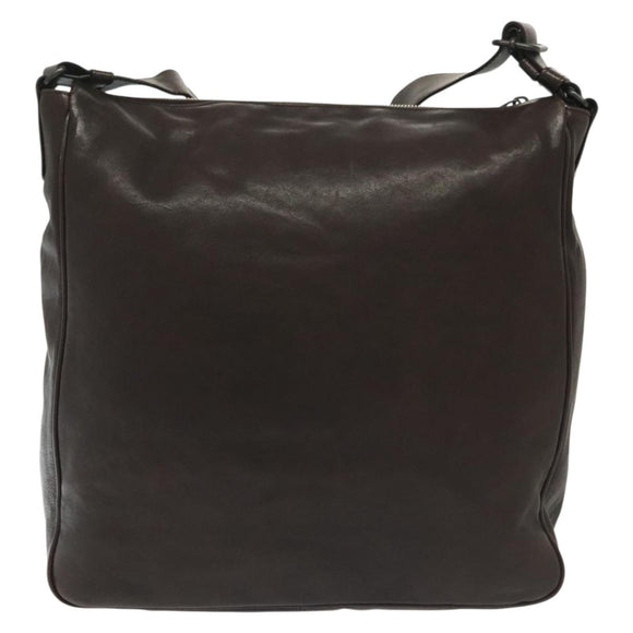 BOTTEGA VENETA INTRECCIATO Shoulder Bag Leather Brown Auth fm4835