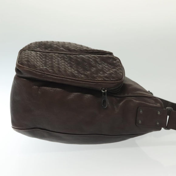 BOTTEGA VENETA INTRECCIATO Shoulder Bag Leather Brown Auth fm4835