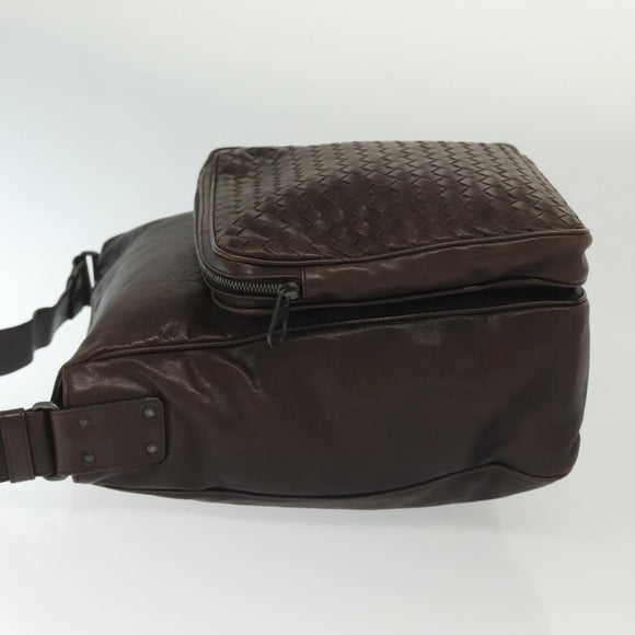 BOTTEGA VENETA INTRECCIATO Shoulder Bag Leather Brown Auth fm4835