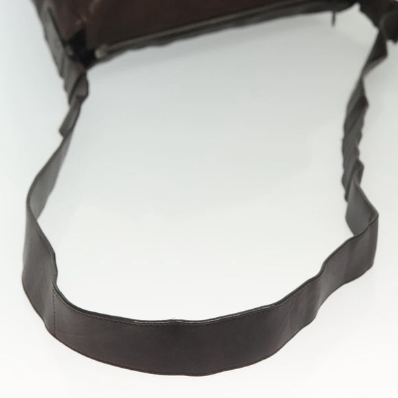 BOTTEGA VENETA INTRECCIATO Shoulder Bag Leather Brown Auth fm4835