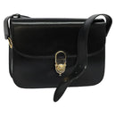CELINE Shoulder Bag Leather Black Gold Auth fm4838-1