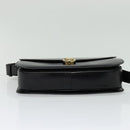 CELINE Shoulder Bag Leather Black Gold Auth fm4838-5