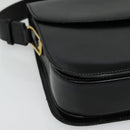 CELINE Shoulder Bag Leather Black Gold Auth fm4838-15