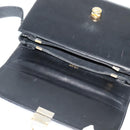 CELINE Shoulder Bag Leather Black Gold Auth fm4838-10