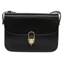 CELINE Shoulder Bag Leather Black Gold Auth fm4838-13