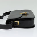 CELINE Shoulder Bag Leather Black Gold Auth fm4838-3