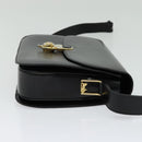 CELINE Shoulder Bag Leather Black Gold Auth fm4838-4