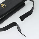 CELINE Shoulder Bag Leather Black Gold Auth fm4838-7