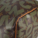 LOUIS VUITTON Monogram Graffiti Keepall 50 Boston Bag Khaki M92196 Auth fm4841SAV-15