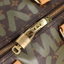 LOUIS VUITTON Monogram Graffiti Keepall 50 Boston Bag Khaki M92196 Auth fm4841V-20