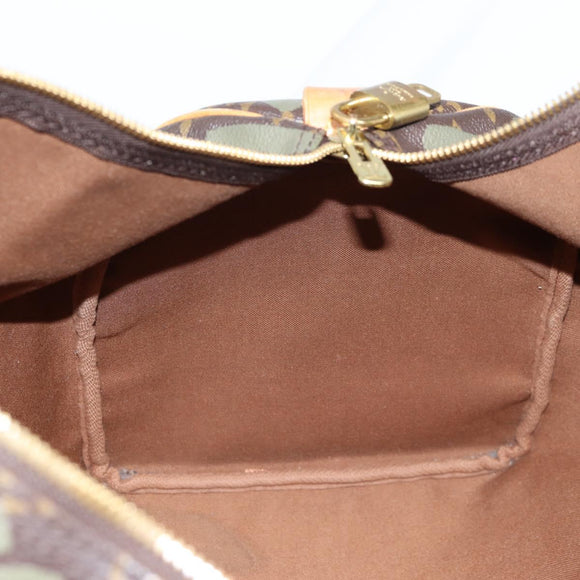 LOUIS VUITTON Monogram Graffiti Keepall 50 Boston Bag Khaki M92196 Auth fm4841V