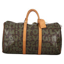 LOUIS VUITTON Monogram Graffiti Keepall 50 Boston Bag Khaki M92196 Auth fm4841SAV-13
