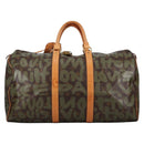 LOUIS VUITTON Monogram Graffiti Keepall 50 Boston Bag Khaki M92196 Auth fm4841V-2