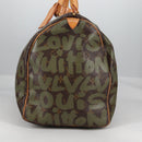 LOUIS VUITTON Monogram Graffiti Keepall 50 Boston Bag Khaki M92196 Auth fm4841V-4