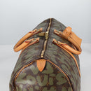 LOUIS VUITTON Monogram Graffiti Keepall 50 Boston Bag Khaki M92196 Auth fm4841V-7