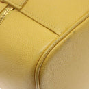 CHANEL COCO Mark Vanity Pouch Caviar Skin Yellow Gold CC Auth fm4842-17